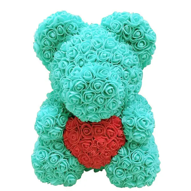 Rose Teddy Bear Tiffany with Red No Box 40cm