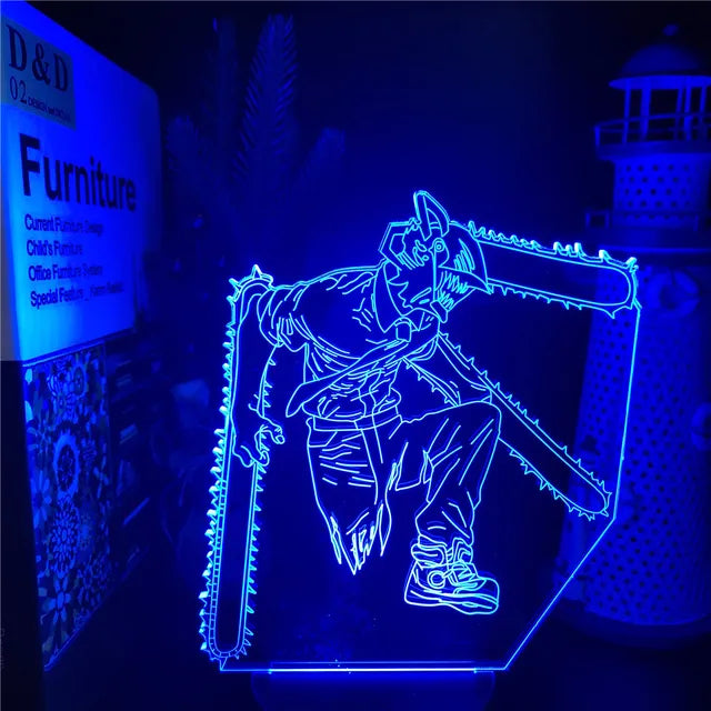 Anime 3D Lamp LED Illusion Night Light Black Base Remote