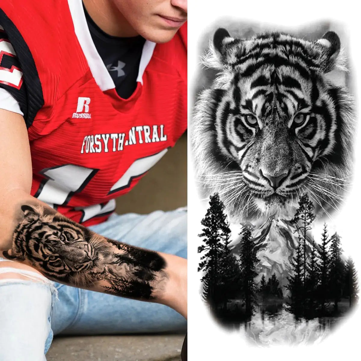 Half Arm Shaded Style Tattoos